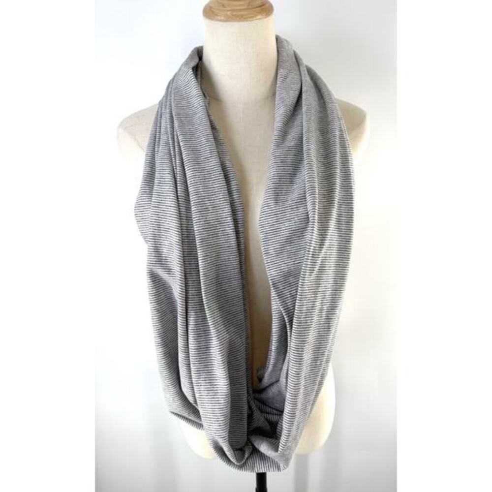 Lululemon Gray Striped Vinyasa Infinity Scarf Convertible Wrap Women's